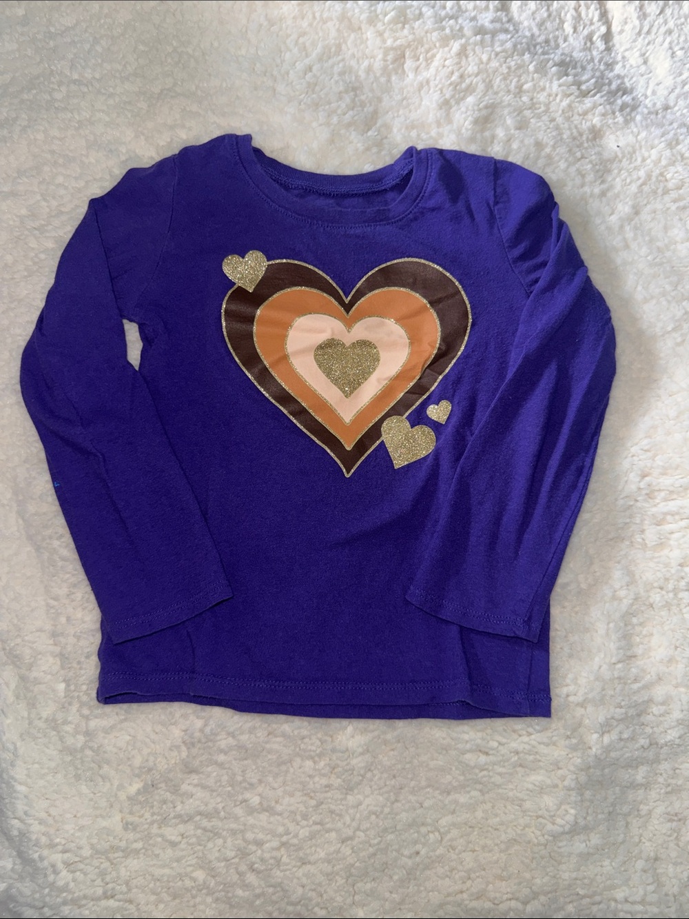 The Children's Place Purple Long-Sleeve Heart Graphic Tee